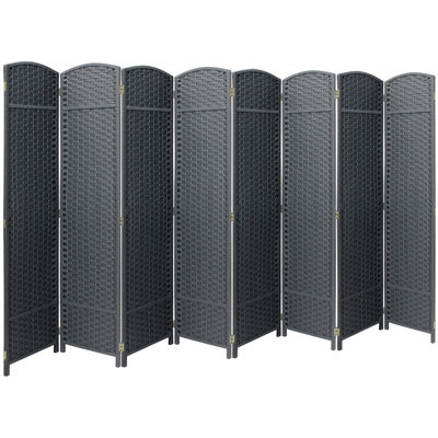 Sorbus Panel Folding Room Divider Double Hinged, 8 Panels, Gray