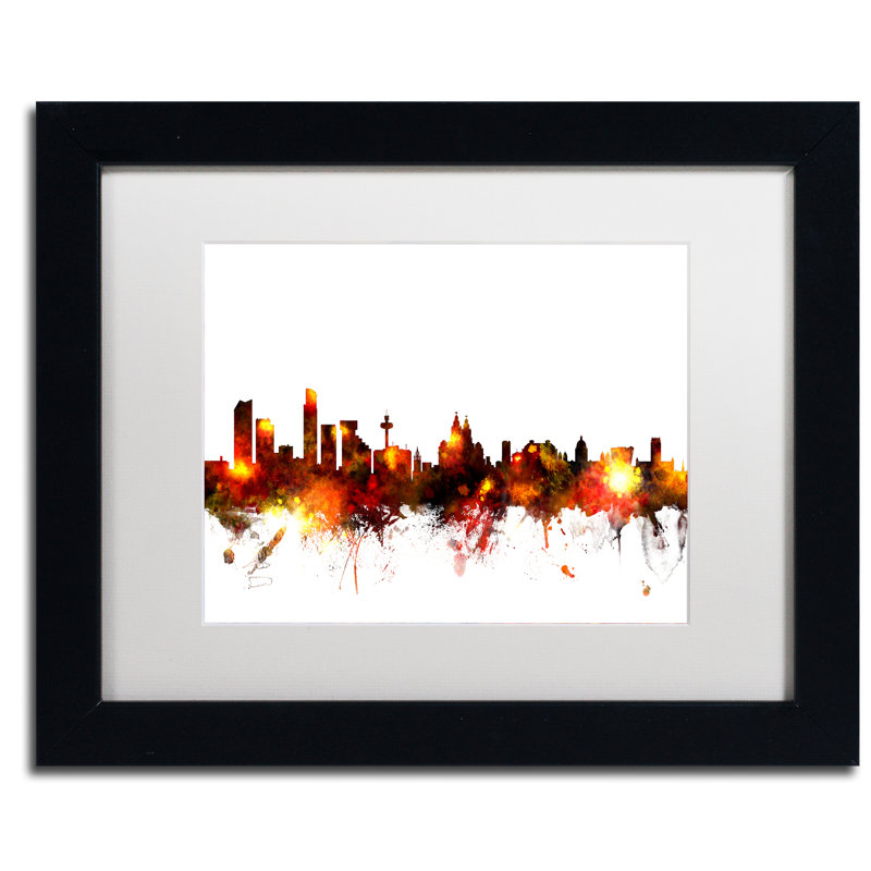 « liverpool england horizon red », impression encadrée, H 11 po x l 14 po x P 0,5 po, Noir