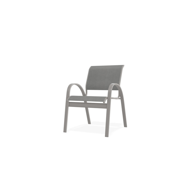 Aruba II Outdoor Dining Chair, Warm Gray, Alloy Sunbrella®