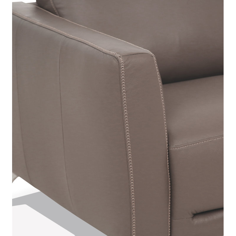 Ensemble de salon en cuir 3 pièces Rizzo, Cuir véritable taupe