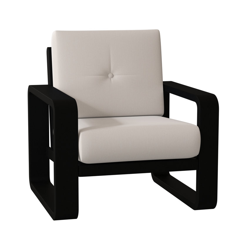 Vale Aluminum Outdoor Lounge Chair, Canvas Bird's Eye Sunbrella® Canvas, Textured Black