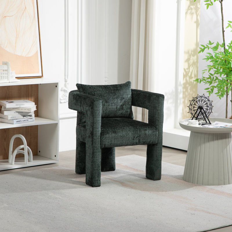 Upholstered Armchair, Emerald