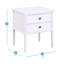 Table de chevet 2 tiroirs Emmett - Blanc-1104705486