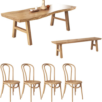 Japanese style solid wood dining table set