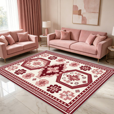 Tapis rouge bordeaux bourgogne - facile à nettoyer, lavable à la machine, doux et confortable; convient aux tapis de porte, aux cuisines, aux salons, aux chambres à coucher, aux couloirs et aux buanderies. Tapis facile à nettoyer et durable pour la décoration intérieure.