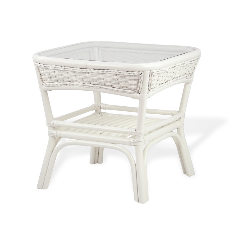 Muzammil Glass Top Single Coffee Table, White