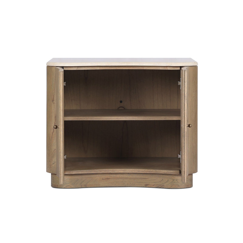 Boa Nightstand-Sandy Mindi Veneer, Sandy Mindi Veneer