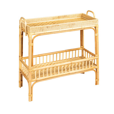 Console en rotin et bambou avec tablette