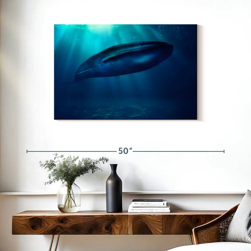 Brampt Blue Whale Underwater, 24'' H x 36'' W
