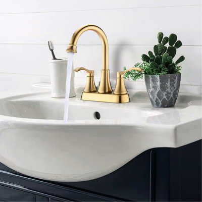 Robinet de salle de bain 4 pouces - noir mat, bec pivotant à 360 ° avec bonde escamotable, construction en métal,, écoulement d'eau à bulles d'eau, rouille, cartouche de disque en céramique goutte à goutte, poignées doubles élégantes pour plus de précision