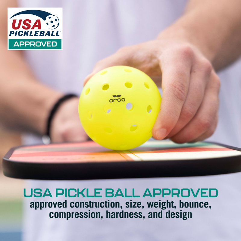 Orca Pickleball 6 Pack, Outdoor Pi 40, taille officielle USAPA, avec garantie de 1 an sans fissure