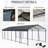 Heavy Duty 12 X 32 Ft Carport With Galvanized Steel Roof And Frame, 4 Fixed Inclined Square Tube Supports, For Cars, Trucks, Boats , Spacious Outdoor Storage, Bbq Shelter, Gathering Venue,-123199877
