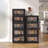 24" Side Wide Folding Plastic Storage Cabinet With Bins - Collapsible, Magnetic Door, With Wheels