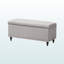 Banc de rangement Arhaam, revêtement en tissu beige grisâtre, capitonné, H 18,48 po x l 41,55 po x P 16,48 po