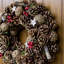 Christmas Hanging Wreath Large - Festive Pine Cone Display with Gold Frosting-460218797