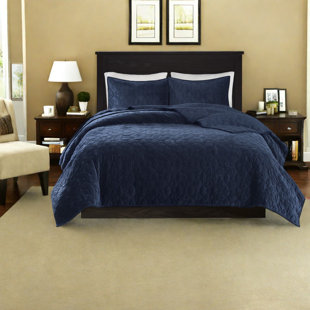 Luxurious Navy Velvet Bedding Sets, Full/queen, Cotton Filling For Warmth And Comfort