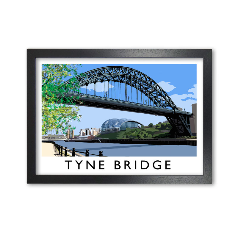 Tyne Bridge by Richard O'Neill - Single Picture Frame Print, 594 cm H x 814 cm W, Black