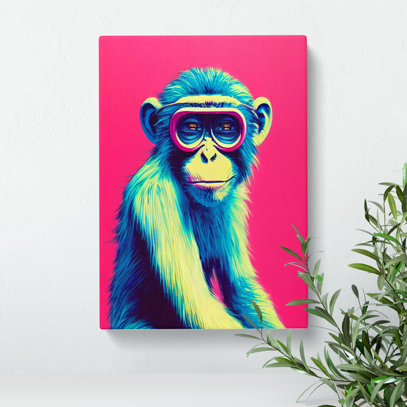 Colourful Monkey - Wrapped Canvas