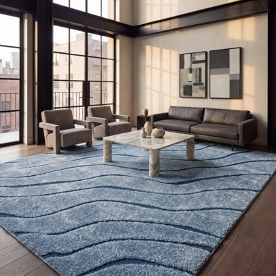 Ashal Abstract Blue Area Rug