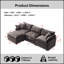Canapé d'angle modulaire de 267 cm (105 pouces), recouvert de tissu chenille doux, 3 places avec pouf, canapé en L pour un confort et un style optimaux.-453366522