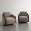 Upholstered Swivel Barrel Chair-1140228233