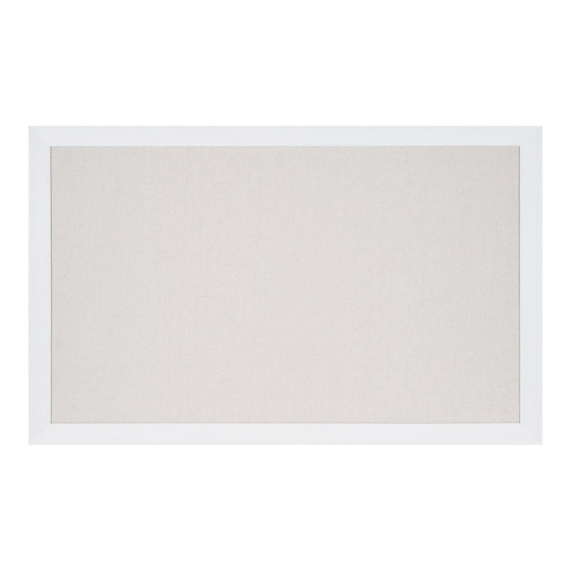 Fabric Corkboard / Bulletin Board, White, 43" x 27"