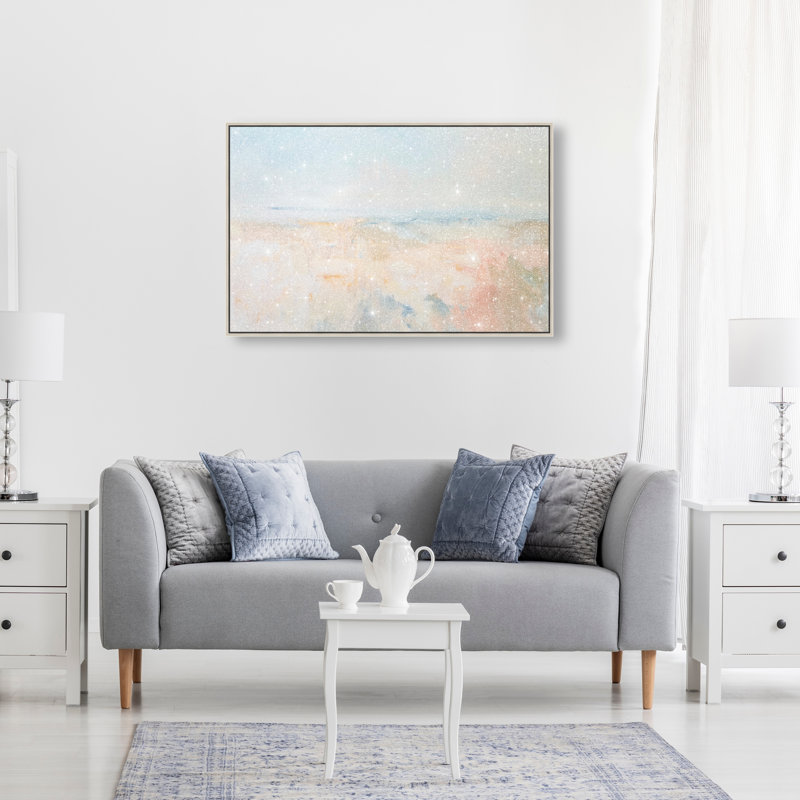 Tidal Borderland II Canvas Abstract Print by Oliver Gal, Black Frame, 15 x 10, 21"H x 31"W, Silver Frame