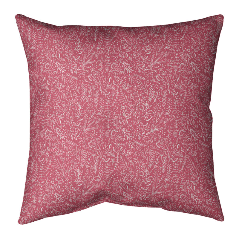 Coton Katelyn Elizabeth Ditsy, H 14 po x l 14 po, Bourre en polyester, Rouge / Blanc