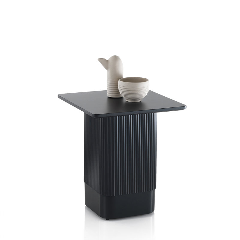 Brenen Pedestal End Table, Black