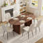 Ensemble de table de salle à manger à double piédestal 70 po avec chaises Velevt-722252377-722252386-722252387