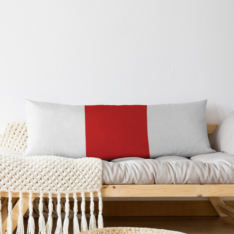 Oreiller de corps en polyester Atlanta, Acton, Blanc / rouge moyen