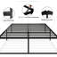 Structure de lit simple en métal de 16 pouces de taille simple TG, plateforme grand lit robuste, pas de sommier tapissier, bruit, fondation, rangement sous le lit pour lit de chambre à coucher,