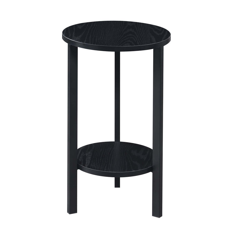 Support à plantes rond Migues, H 23,75 po x L 15 po x l 15 po, Noir