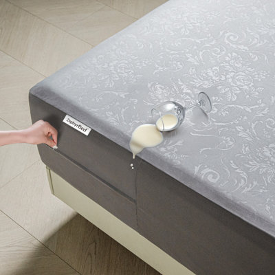 Protège-matelas à 6 côtés_Grey_78x80x15inch
