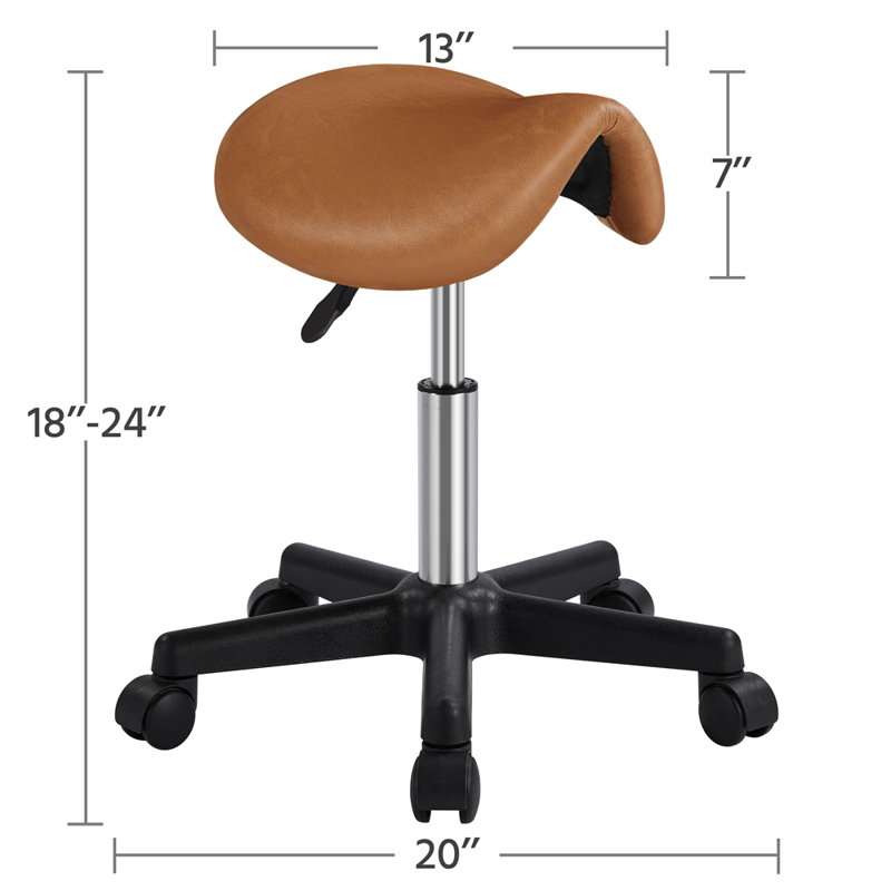 Tabouret de laboratoire à hauteur ajustable Krail, Brun