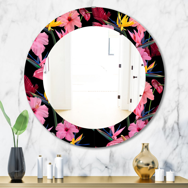 Miroir mural Obsidian Bloom, H 31,5 po x l po