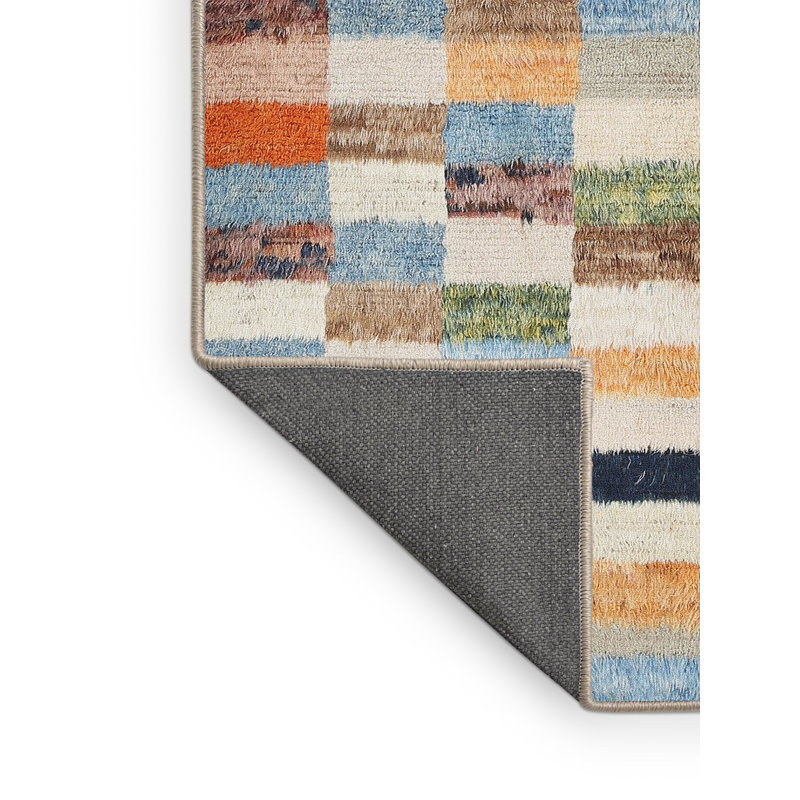 Tapis contemporain vert / bleu, Rectangle 5 pi x 7 pi