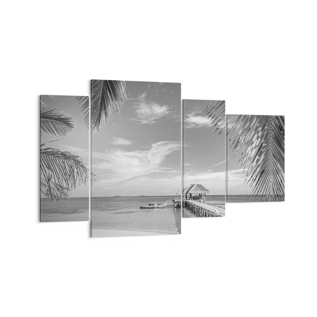 4-tlg. Leinwandbilder-Set Heavenly Beach Monochrome