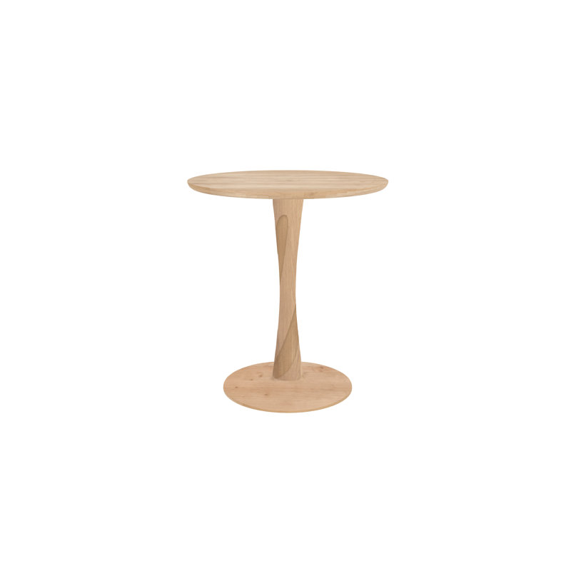 Torsion Round Solid Oak Dining Table, Oak, 30"H x 28"L x 28"W