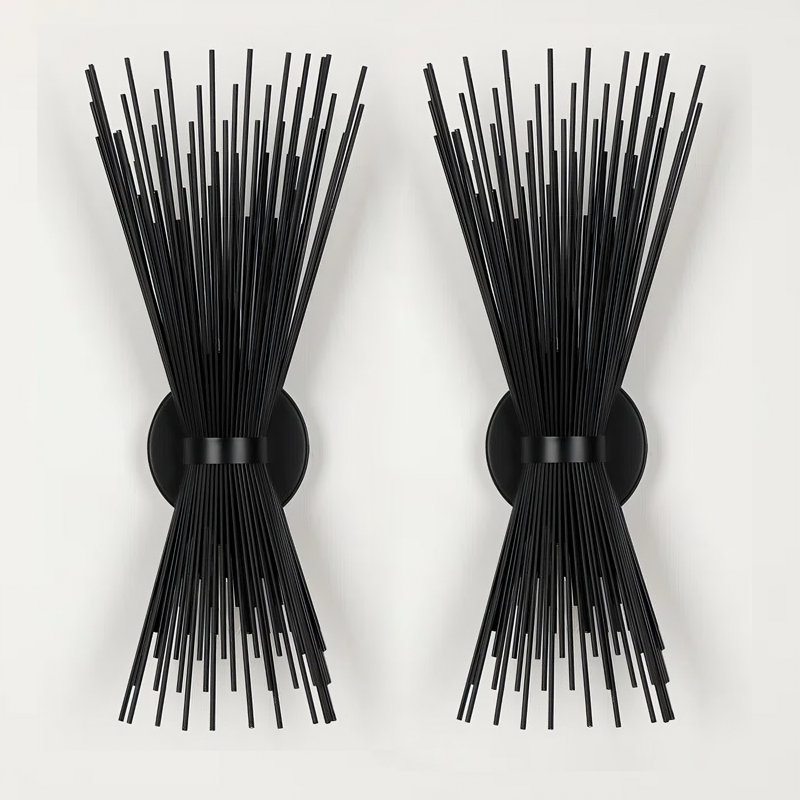 Annalina Duo Wall Scones Light Metal Spike Wall Sconce Black Color