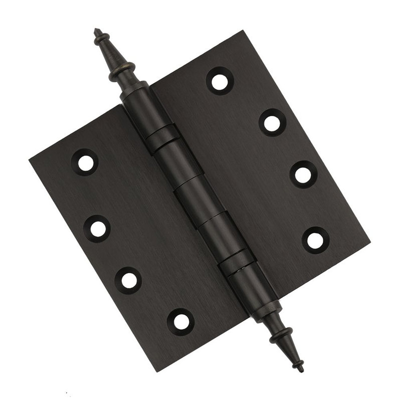 Charnière de porte simple à roulement à billes en laiton massif H 4,5 po x l 4,5 po, Bronze huilé