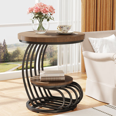 Table de bout ronde de 19,7 po, table d'appoint pour le salon
