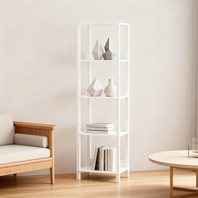 Bibliothèque industrielle à 5 niveaux avec déflecteur anti-chute, organisateur de rangement réglable pour les livres, les médias et les présentoirs, bibliothèque robuste pour le bureau à domicile