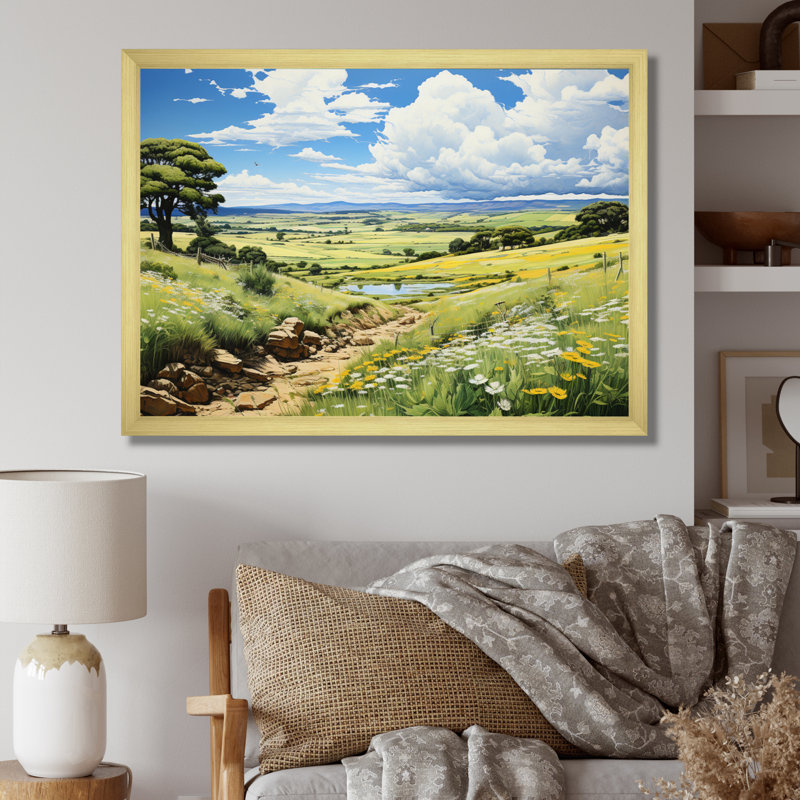 «Clouds Whispering Clouds Pastoral II», reproduction sur toile, Cadre photo argenté, H 34 po x l 44 po x P 1,5 po