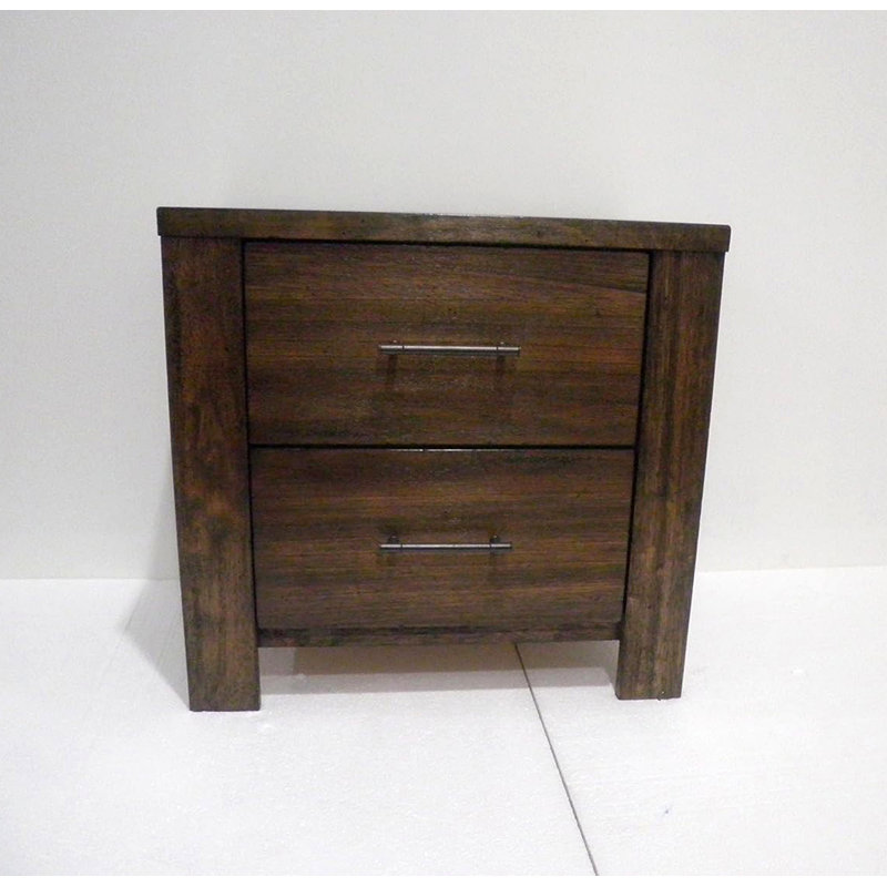 Table de chevet en bois avec 2 tiroirs