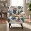 Fauteuil d'appoint rembourré moderne avec accoudoirs arrondis et dossier ferme