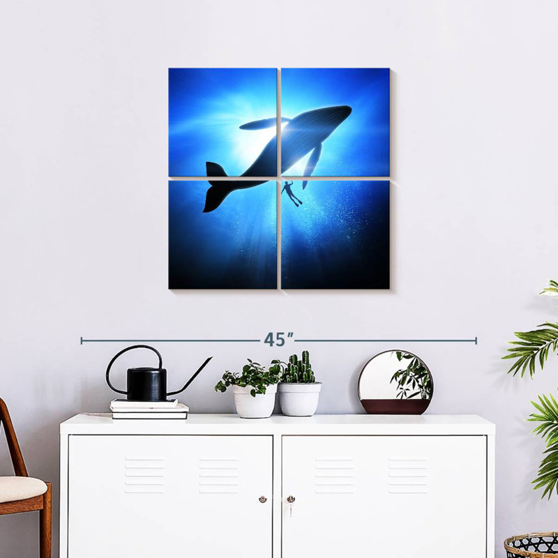 Brampt Diver And Humpback Whale, 26" H x 26" W