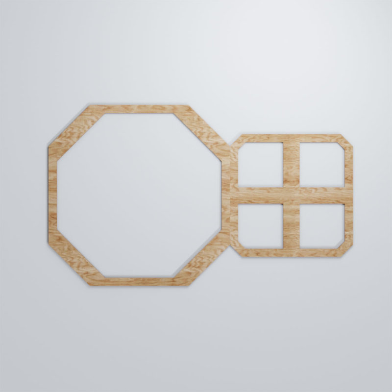 Panneaux muraux en bois Johnston, H 23 7/8 po x l 39 1/4 po x P 1/4 po, Jaune