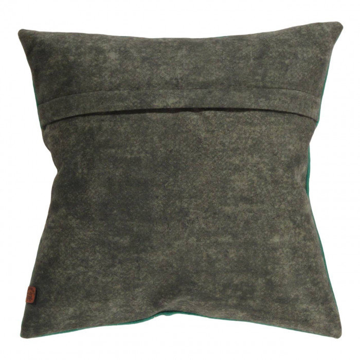 Coussin décoratif en velours Pasargad 16 po x 16 po, Blanc / vert / rouge / bleu marine floral