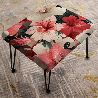 Hibiscus Romance Tropical Pattern - Tropical Rectangle Ottoman
